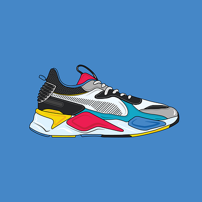 Sports shoe flat vector illustration adobe illustrator blue flat illustration flat vector illustration illustration art running shoe sport sportsshoe vector vector illustration