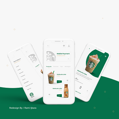 Starbucks app | redesign brand branding coffee coffee app concept contrast design app designer develpment figma flat icon logo mark redesign redesign concept starbucks uidesigner uiux uxdesign