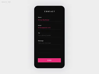 Daily UI Challenge #082 - Form daily ui dailyui form contact ui
