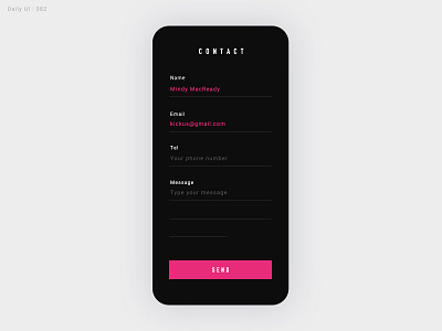 Daily UI Challenge #082 - Form daily ui dailyui form contact ui