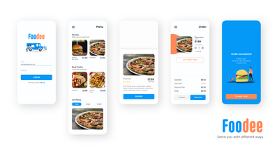 Foodee - Food Truck Mobile App adobe xd challenge ui design