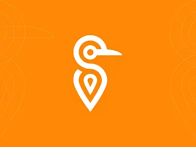 Turboo Delivery Logo app bird brand colorful flat icon illustration location logo logodesign orange vector white