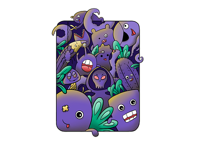 Not so creepy monsters! creepy cute design doodle illustration monsters procreate