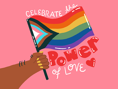 IDAHTB - Celebrate the Power of Love arm bi body celebrate drawing gay hands lgbtq lgbtqia love nails pink powerful pride procreate rainbow trans typography white