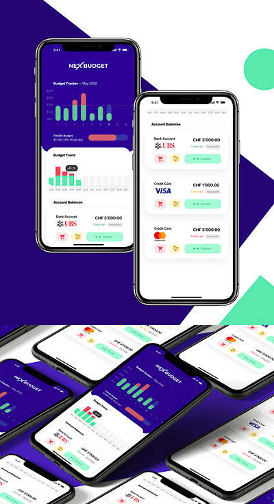 Nexbudget iOS App design proposal budget budget app budgeting budgets finances financial fintech ios modern ui ux