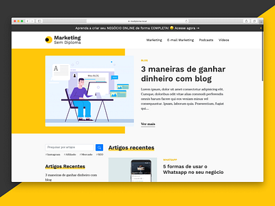 Marketing sem Diploma blog design illustration minimal site ui website