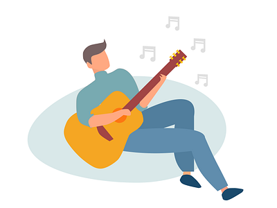 Guitar player 100daychallenge 100daysofillustration design flat guitar guitar player illustration illustrationoftheday illustrator minimal sketches