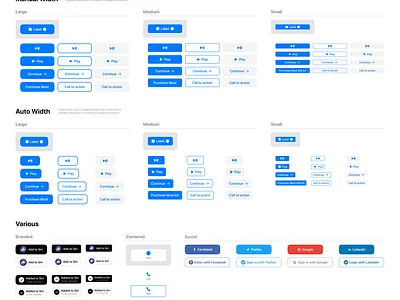Figma iOS design library - Buttons UI design app buttons components design figma filled ios mobile outline shaded swift templates ui