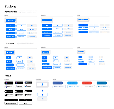 Figma iOS design library - Buttons UI design app buttons components design figma filled ios mobile outline shaded swift templates ui