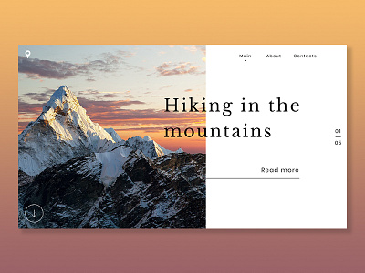 Hiking in the mountains design mountain nature photoshop sunset tourism travel ui ux web website