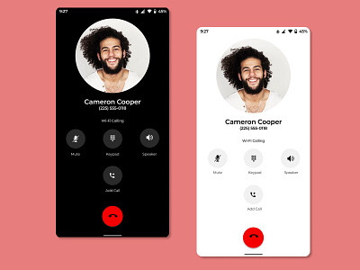 Call Screen UI concept amoled callui darktheme design dialer figma google phoneapp ui