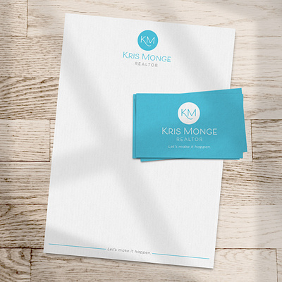 Kris Monge Realtor Logo blue logo brand identity branding design business cards design circle logo custom logo design feminine logo design graphic design initials logo km letterhead design logo m logo realtor realty stationary design stationery design typography logo