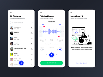 Ringtone Maker Plus app clean flat ios ui ux