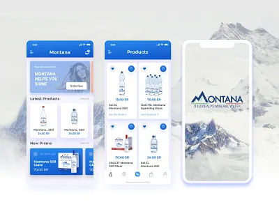 Mineral Water App UI app cart design mineral water minerals minimalist profile promotion splash ui ux uidesign water