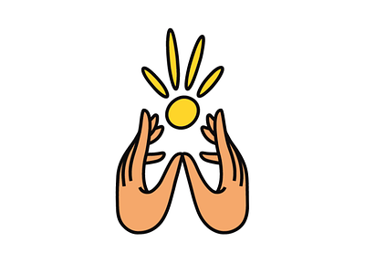 SUNDAY 🌞 character design hands happy illustration illustrator logo sticker sun sunday vector