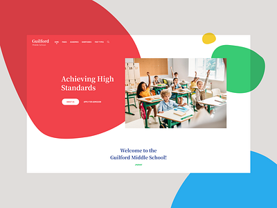 Middle School Website children design education kids school typography ui ux web website