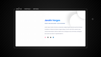 Personal website 'about me' page (looking for illustrator) animation black blog blue branding card clean cv design gradient personal portfolio shadow transition ui ux website white whitespace work