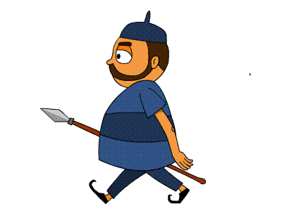 Final night gard walk character character design