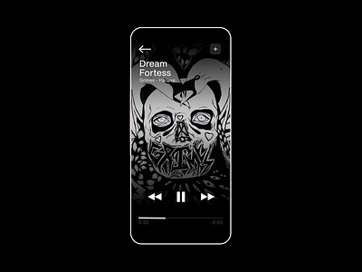 Music Player - Rethinking #DailyUI - 009 animated black white clean dailyui dailyui 009 grimes minimal music music app musicplayer ui