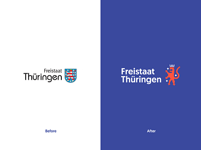 Freistaat Thüringen Redesign - Logo Comparison branding comparison corporate design corporate identity design lion logo logo comparison logomark redesign thueringen thuringia thüringen tobias möritz tobimori typography