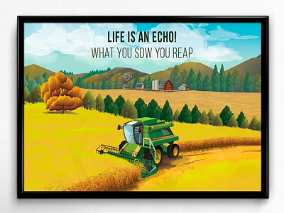 Illustration for Interior Branding agriculture branding gold farm idea itl illustraion interior design