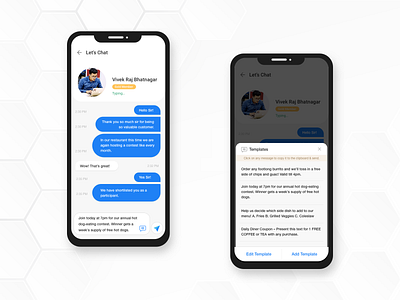 Message Templates Interface app chat chat interface message message app presets restaurent sketch templates user experience user interface ux ui