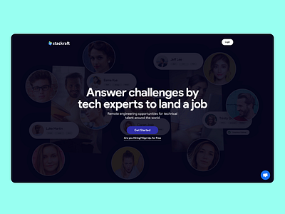 Stackraft Landing Page animation flat homepage landing page minimal typography ui ux web website