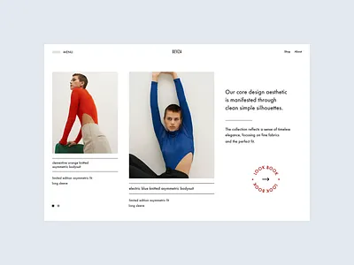 BEVZA UI Interaction inspiration interaction landing page design landingpage lookbook motion portfolio transition ui uidesign web website design