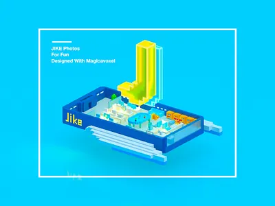 Jike Airship - Blue magicavoxel