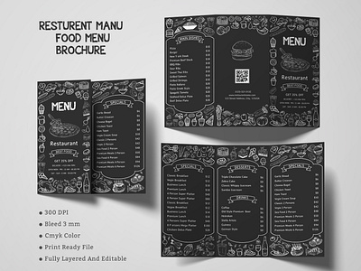 Tri Fold Food Menu Brochure branding agency brochure brochure design brochure template food and drink food menu graphic design menu design minimal modern brochure modern design print design resturent menu tri fold tri fold brochure trifold mockup trifold template typography vector art vector design