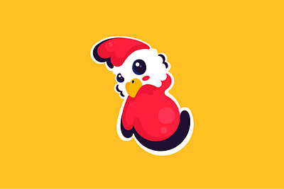 Cute Chicken branding chiken creative design food france isologo logo nugget red rooster vector vector art venezuela yellow