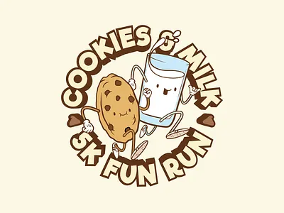 Cookies & Milk 5K Badge badge badge design badge logo branding emblem graphic design logo symbol typography
