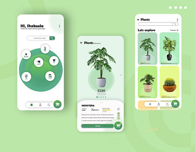 Gardening Apps - UI DESIGN app branding clean design clean ui design green ui ux web