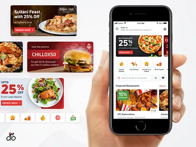 Pathao Food 3.0 - Discovery Experience Revamp app card coupon design homepage illustration pathao redesign ui ux