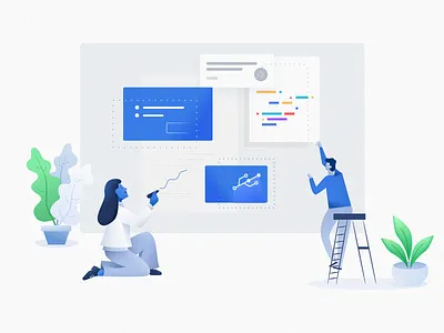 Collaboration Illustration 2d art collaboration drawing git