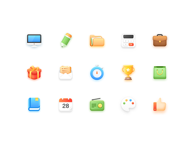 some icons awesome book calendar computer envelope folder gift icon mailbox pen radio