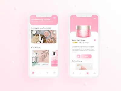 Skin care cosmetics shop app app cosmetic design makeup product design skincare ui ux uxui