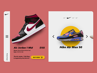 Nike Sneaker Store adobexd landingpage nike sneaker ui website