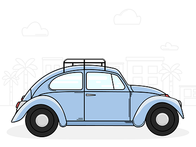 Vintage Blue Beetle beetle blue car design illustration vector vectorart