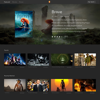 Popcorn Time Movie App UI movie ui uidesign