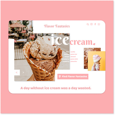 Ice-cream - website(Landing page) adobexd app design figma logo minimal ui userexperience userinterface ux