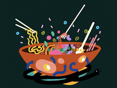 NOODLES design illustration illustrator procreate