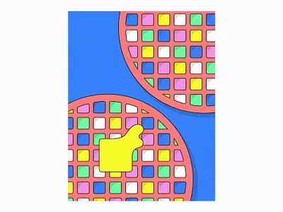 Waffles 2d art color design flat illustration line minimal vector