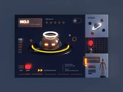 Robot status panel icons sketch ui web