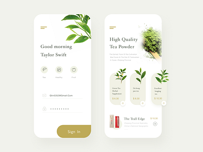 Tea tasting app branding design food food and drink food app green greenapp herbs homepage homepagedesign mobile order tea thelogin ui ux web design welcome