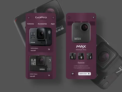 GoPro Ecommerce App Concept app app design application behance branding creative design designer dribble freelancer illustration logo phone typogaphy ui uiux ux uxui vector website