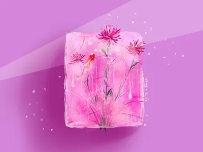 Nothing can freeze hope flower ice illustration