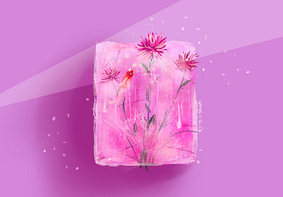 Nothing can freeze hope flower ice illustration