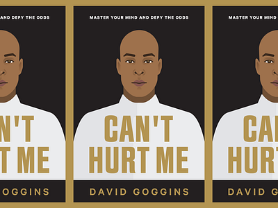 "CAN'T HURT ME" Book Cover Concept black book book cover branding design face gold human illustration person portrait simple simple design vector
