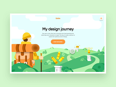 My Design Journey | Team Debut animation design flat grid illustration interaction interface journey landing page landingpage minimal nature quest typography ui ux web web design website